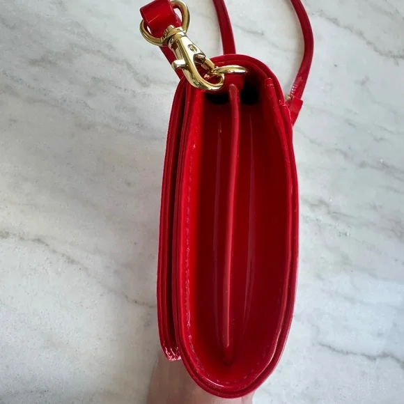 Tory Burch Red Patent Leather Crossbody Purse - Picture 4 of 14